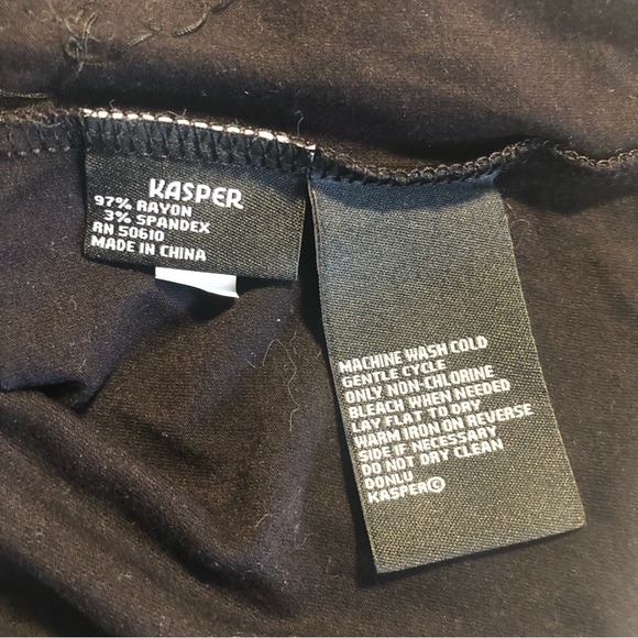 Kasper black Knit Embellished L/S Tee Size M - Picture 6 of 7